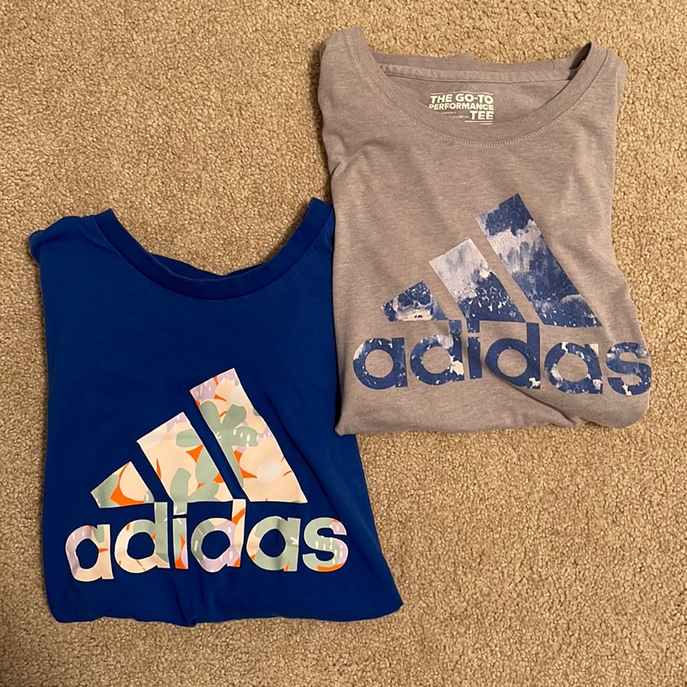 Two Adidas Women’s L and XL T-Shirts